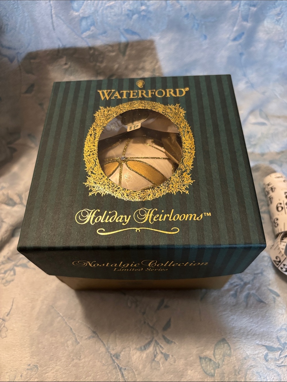 Waterford Cream and Gold Holiday Ornament - Holiday Heirlooms